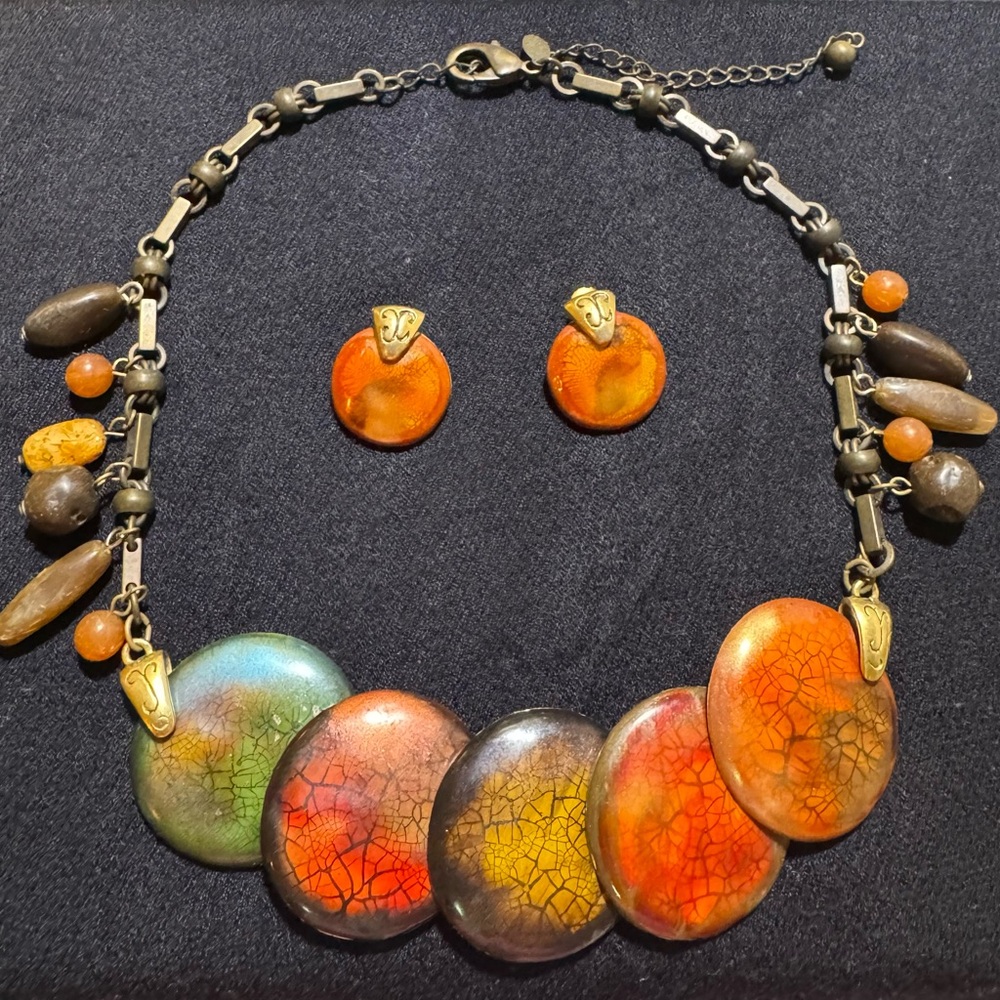 Chico's Multicolor Artistic Necklace Set